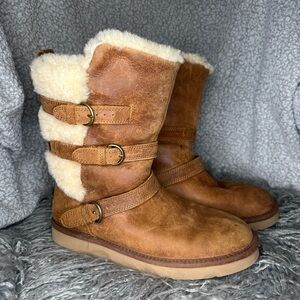 UGG Beckett Tan Shearling-Lined Winter Boots Size 8 Women
